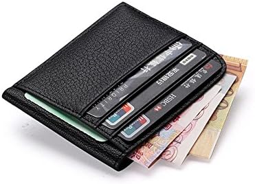 Ogem Unisex Leather Thin Credit Card Holder Slim Business Card Case Super Soft Minimalist Wallet With Money Clip