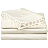 Organic Cotton Sheet Set - 600 Thread Count - 100% Cotton 4pc Bed Sheet Set - (Queen, Ivory)