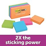 Post-it 622-8SSAU Super Sticky Notes Pad, 1-7/8 x 1-7/8-Inches, Rio de Janeiro Collection, 8 Count (Pack of 1)