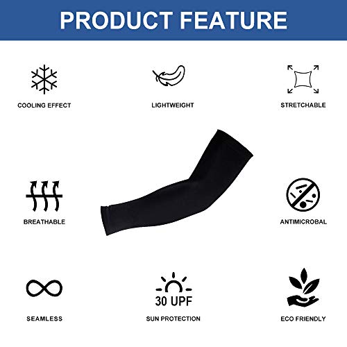 HuiYee Compression Arm Warmers for Outdoor Sports Arm Sleeves with Anti-Slip Design (3 Sizes, Pack of 1 Pair)