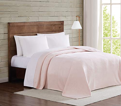 Truly Soft Velvet Plush Full/Queen Blanket in Blush