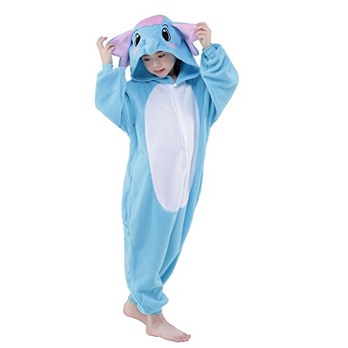 NEWCOSPLAY Children Elephant Fleece Pajamas Unisex Cartoon Costume