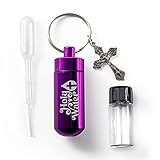 Catholic Holy Water Bottle, Purple Keychain