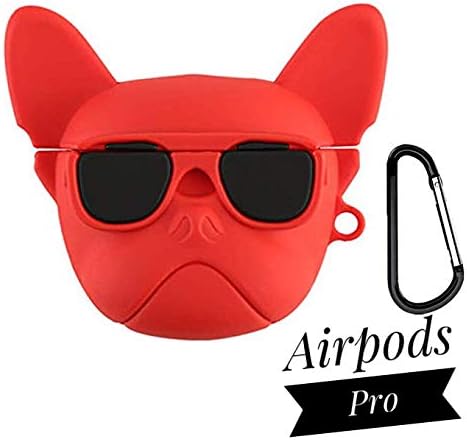 AirPods Pro Case Vinatge and Silicon by EXECLIEN (Bulldog Red)