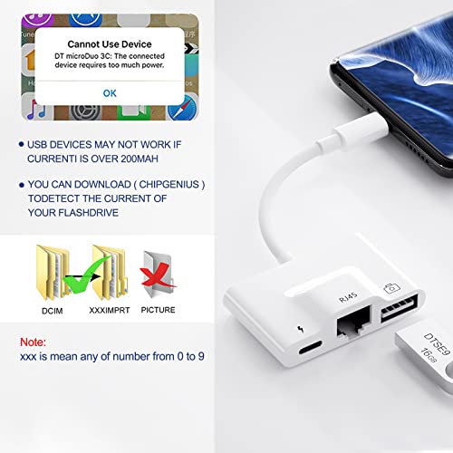 USB C to Adapter and Charge,RJ45 to Thunderbolt 3 TypeC
