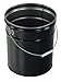 Vestil PAIL-STL-RI-UN Steel Pail with Handle, 5 gallon Capacity, Black