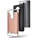 LG G Stylo Case, 2-Piece Style Hybrid Shockproof Hard Case Cover + Circle(TM) Stylus Touch Screen Pen And Screen Protector - Rose Gold