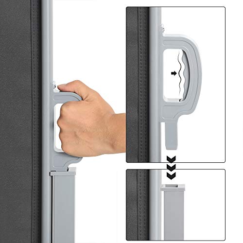 SONGMICS Seitenmarkise mit Stahl-Kasten, rostbeständig, ausziehbar, 200 x 300 cm, Sichtschutz, Sonnenschutz, Blickdicht, Seitenrollo, für Balkon, Terrasse, Garten, anthrazit GSA200G02 – Bild 5