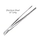 Zelta 10 Inch Food Tweezer Tong Serrated Blunt Tips Kitchen Seafood Tool Stainless Steel, 2 Pieces
