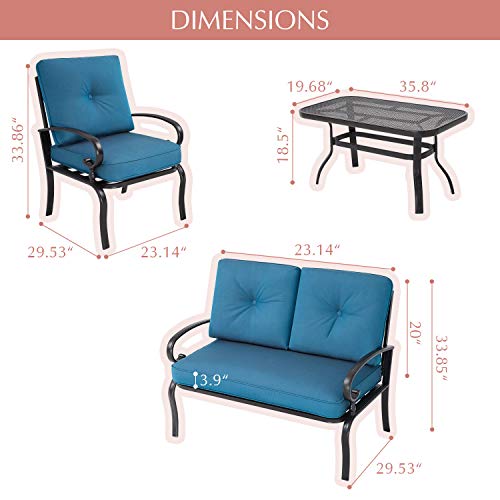 Oakmont Outdoor Furniture Patio Conversation Set Loveseat, 2 Chairs