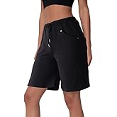 RenWoGai Womens Cotton Sweat Shorts Casual Summer Loose Athletic Short Drawstring Waist Lounge Running Shorts with 3 Pockets
