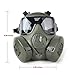 WMX Tactical Paintball Full Face Mask M50 Adjustable Strap with 2 Breathable Fans (Army Green)