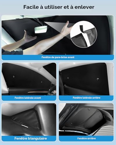 8 Pieces Sunshade for Tesla Model 3, Front and Rear Privacy Shades, Privacy Cover, Sun Shades, Thermally Insulated Accessories Model 3