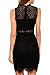 Zalalus Women's Summer Cocktail Lace Dresses Elegant Sleeveless Casual Formal Wedding Party Bodycon Mini Dress Above Knee Length High Neck Dress Black US6