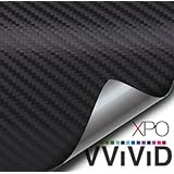 VVIVID XPO Black Carbon Fiber 5ft x 1ft Car Wrap Vinyl Roll with Air Release Technology