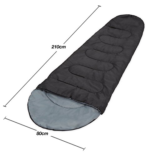 Active Era Mumienschlafsack - Schlafsack Sommer, Frühling, Herbst, 10°C bis 18°- Indoor und Outdoor Camping, Festivals - Sleeping Bag - Ultraleicht Schlafsack Kleines Packmaß – Schwarz – Bild 4
