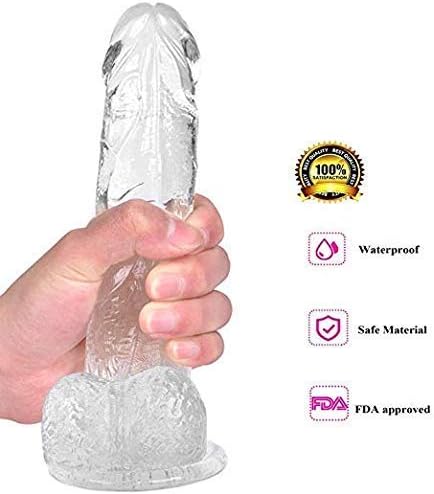 8 Inch Soft-Ðîl`dɔ Waterproof Safe PVC Tools with Strong Suction Cup Hands Free Massage