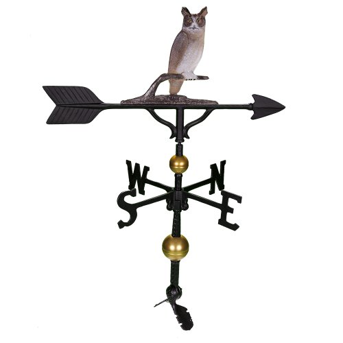 Montague Metal Products 32-Inch Deluxe Weathervane with Color Owl Ornament