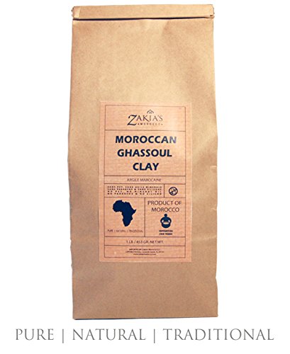 Ghassoul Lava Clay Mask - Organic Natural Facial Mask and Skin Care Treatment- 1 Lb