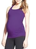 Cloya Maternity Long Racerback Tank Top (M, Purple)