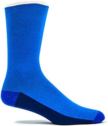 ThreadJar Mens Solid Color Fun Premium Cotton Blend Dress Socks - Blue