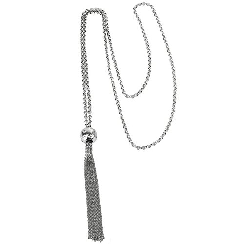 Sterling Silver Charm Necklace Clear 