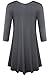 JollieLovin Womens Plus Size 3/4 Sleeve Tunic Tops Loose Fit Casual Swing Basic T Shirt to Wear with Leggings Deep Gray