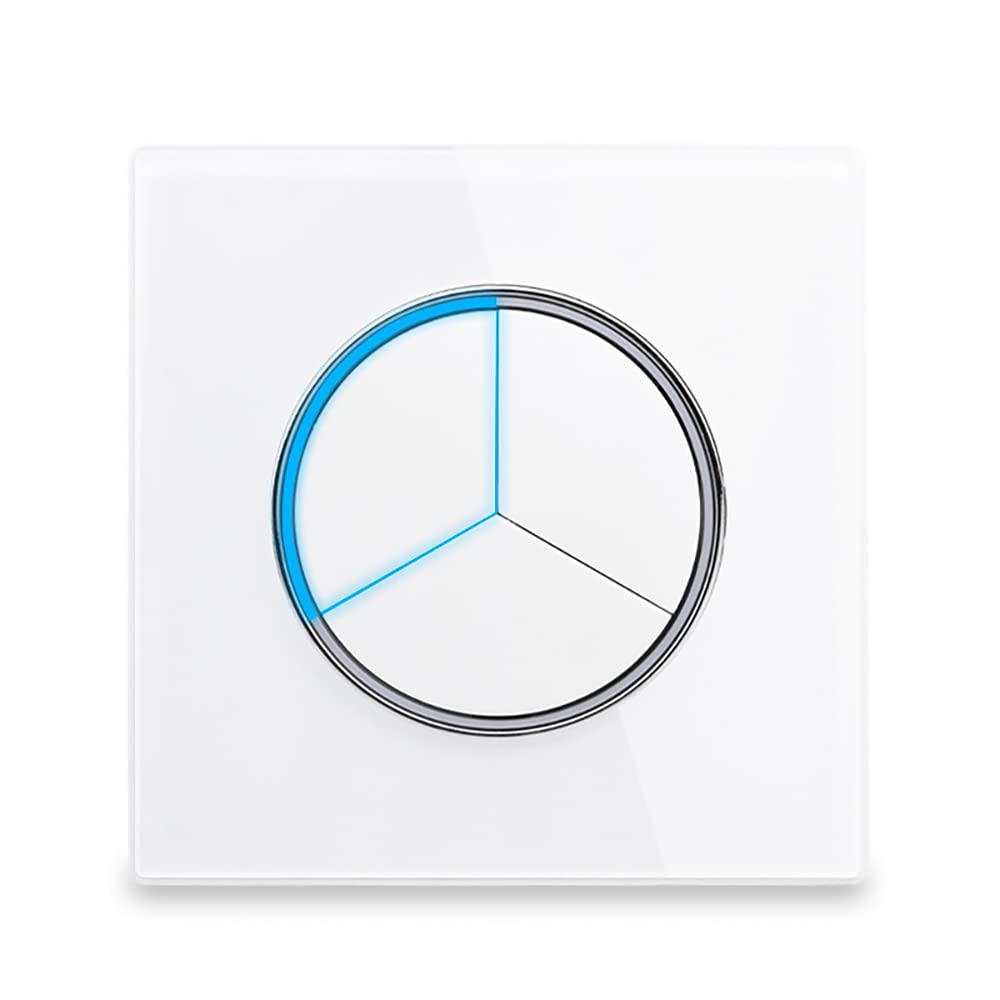 Circle 1/2/3/4 gang 2 way Push Button Wall Light Switch Glass Frame Light LED Indicator (white 3 gang 2 way)