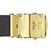 Canvas Military Style Belt with Gold Buckle – Black
