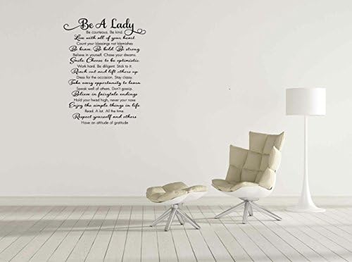 dsgfrdyy Be A Lady. Be courteous. Be kind. Have an attitude of gratitude. Removable Wall Decal Sticker DIY Art Décor for Home Livingoom bedroom Office Decals