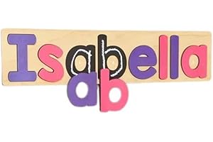 Name Puzzle Chalkboard Base Printing and Identification First Birthday Custom Name - {MOMS CHOICE AWARD WINNER} Personalized 