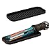 mDesign Silicone Heat-Resistant Hair Care Styling Tool Mat for Curling or Flat Irons, Straighteners on Bathroom Countertop, Raised Edges, Non-Slip, Waterproof, Slim, Linelle Collection, 2 Pack, Black