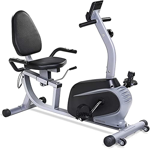 Caromix Indoor Exercise Bike - Stationary Bike With LCD Monitor, Pulse Sensor, 300 Lb Capacity