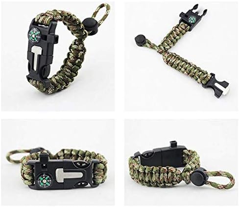 Craftsfair Compass Emergency Bracelet Multifunction Survival Wrist Strap for Camping Hiking