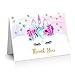 TINSELBOX Magical Unicorn Thank you Cards | Blank Inside | Watercolor with Digital Gold Foil