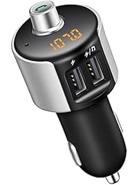 Car Charger,OBSTARO Bluetooth FM Transmitter Wireless MP3 Player Radio Adapter Car Kit With Dual USB Charger,Hands Free for Iphone, Ipad,Smartphones