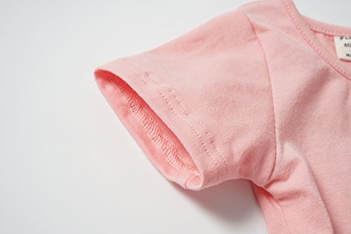 Infant Toddler Baby Girls Dress Cozy Ruffles Long Sleeves Cotton (2-3Year(3T), Pink 1) - Thumbnail 4