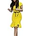 Miusol® Women's Casual Peplum Bow-Knot Belt Fitted Bodycon Party Dress