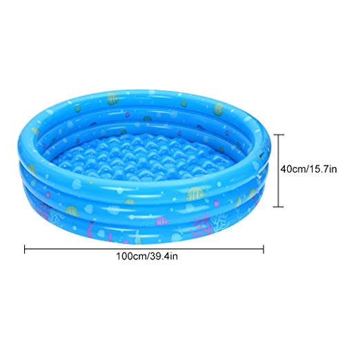 Kecar Inflatable Kiddie Pools Swimming Pool Float for Kids Baby Water Play Center Fun in Summer - Ship from USA Directly (Blue, 39.4×15.7")