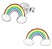 Hypoallergenic Sterling Silver Rainbow Stud Earrings for Kids (Nickel Free)