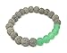 Leboha Grey Lava Rock and Matte Green Aventurine Essential Oil Beaded Diffuser Bracelet, Women's Essential Oil Jewelry, 8mm Bead Size, Yoga Jewelry
