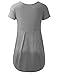AMORE ALLFY Women's V-Neck Flare Tunic Top Heather Grey X-Large