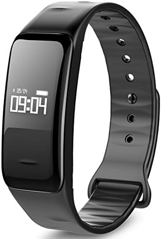 MBHB Health Oxygen Blood Pressure Heart Rate monitor, Bluetooth Smart Sleep Wristband, Waterproof Pedometer Fitness Tracker for Android and iOS, Black