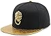 BUIDI A1 Ancient punk style gate buckle pattern pu snakeskin pattern hip-hop cap baseball cap spring and autumn Korean version of the flat-brimmed hats (BLACK-GOLD)