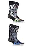 SockShop Mens 4 Pr Star Wars Darth Vader, Boba Fett, Emperor & Stormtrooper Socks 7-12 Assorted