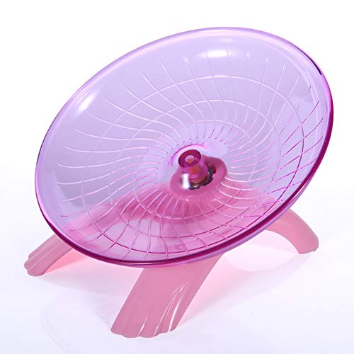 ink2055 Pet Hamster Flying Saucer Exercise Wheel Mouse Running Disc Toy Cage Accessories - Pink