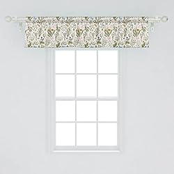 Ambesonne Vintage Window Valance Pack of 2, Garden