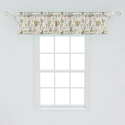 Ambesonne Vintage Window Valance Pack of 2, Garden