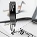 Wearlizer Compatible with Alta and Alta hr Bands for Women Bracelet Metal Silver Rose Gold Black Pink Metal Replacement Wrist Band Accessories Straps Bangle (Black)