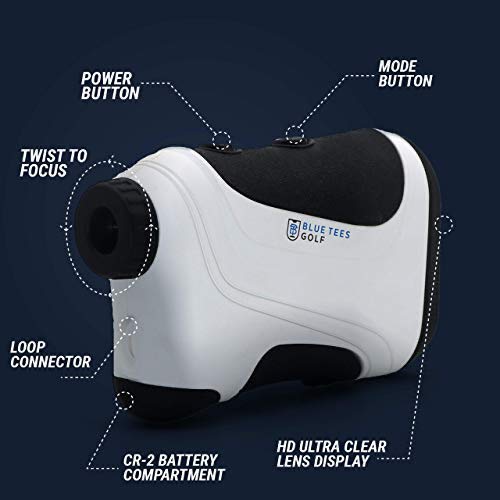 Blue Tees Golf Laser Rangefinder with Pinseeker | 7x Magnification, 600 Yard/Meter Range Finder for Golf with CR2 Battery | Tournament Legal - Thumbnail 5